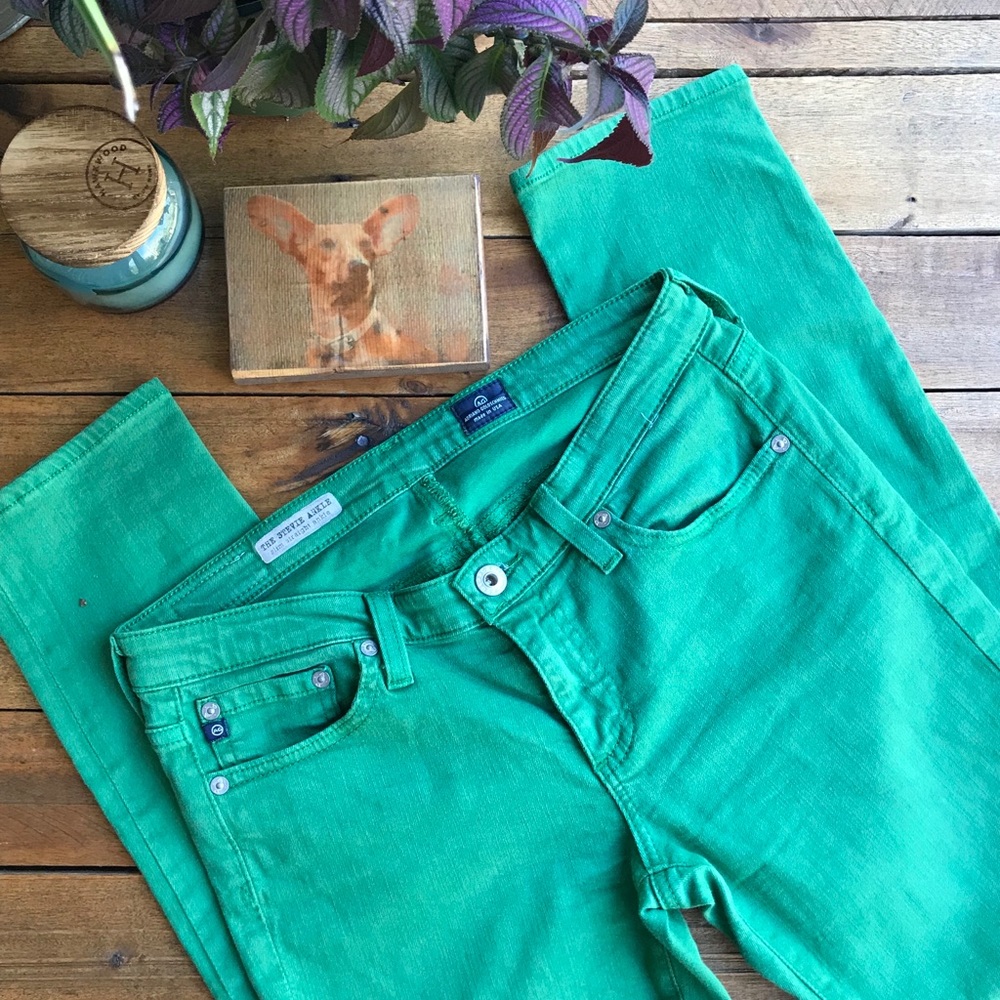 AG The Stevie Ankle Kelly Green Jeans (27)